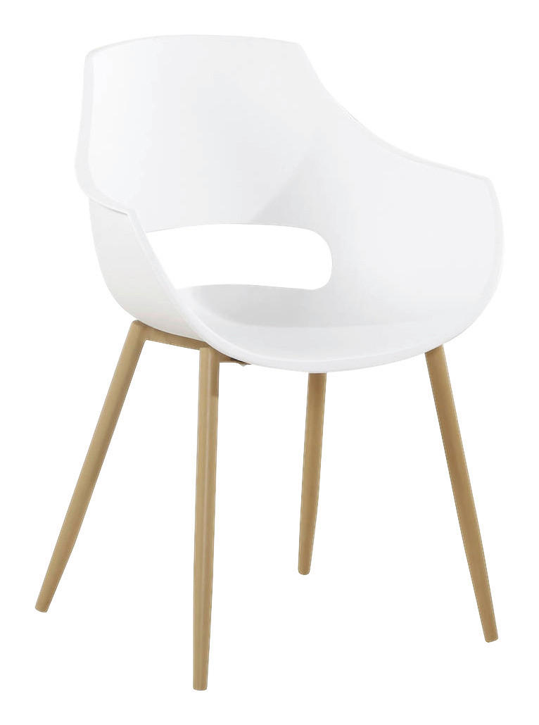 Stuhl Alice 100 2er weiß Kunststoff B/H/T: ca. 59x85x58 cm Alice 100 2er - Eiche/weiß (59,00/85,00/58,00cm) - 360 Living