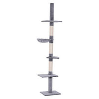 PawHut Kratzbaum grau Spanplatte B/H/L: ca. 34x260x40 cm Kratzbaum - grau (40,00/34,00/260,00cm) - PawHut