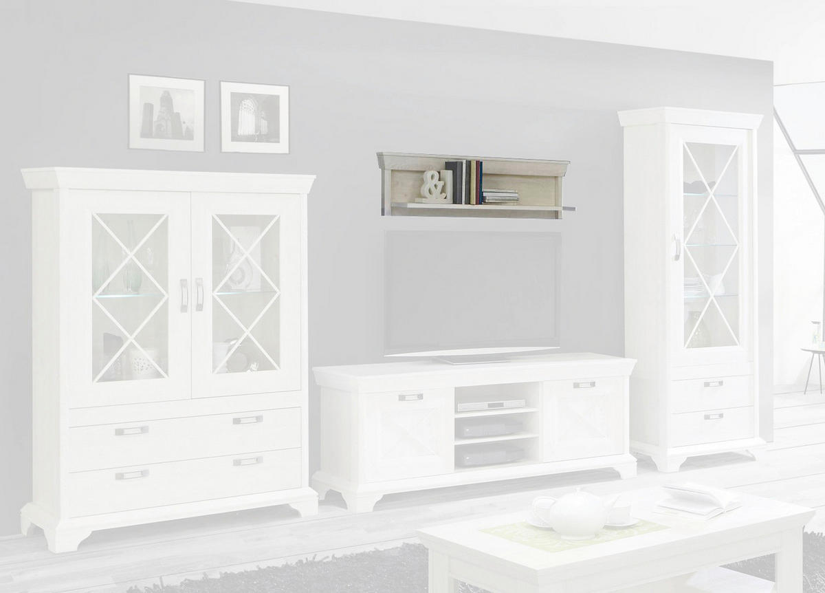 Wandboard  weiß Pinie Nachbildung B/H/T: ca. 121x33,5x23,6 cm Kashmir_Wandpaneel KSMB01-D43 - weiß (121,00/33,50/23,60cm)