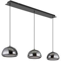 GLOBO Hängeleuchte Chrom schwarz Glas Metall B/H/L: ca. 36x21x101 cm Hängeleuchte-Avila - schwarz/Chrom (101,00/36,00/21,00cm) - GLOBO