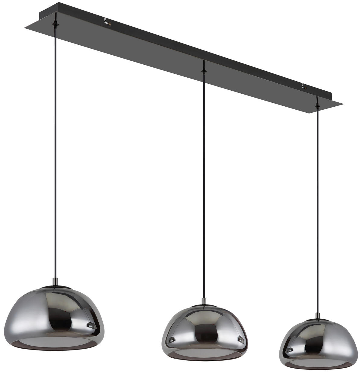 GLOBO Hängeleuchte Chrom schwarz Glas Metall B/H/L: ca. 36x21x101 cm Hängeleuchte-Avila - schwarz/Chrom (101,00/36,00/21,00cm) - GLOBO