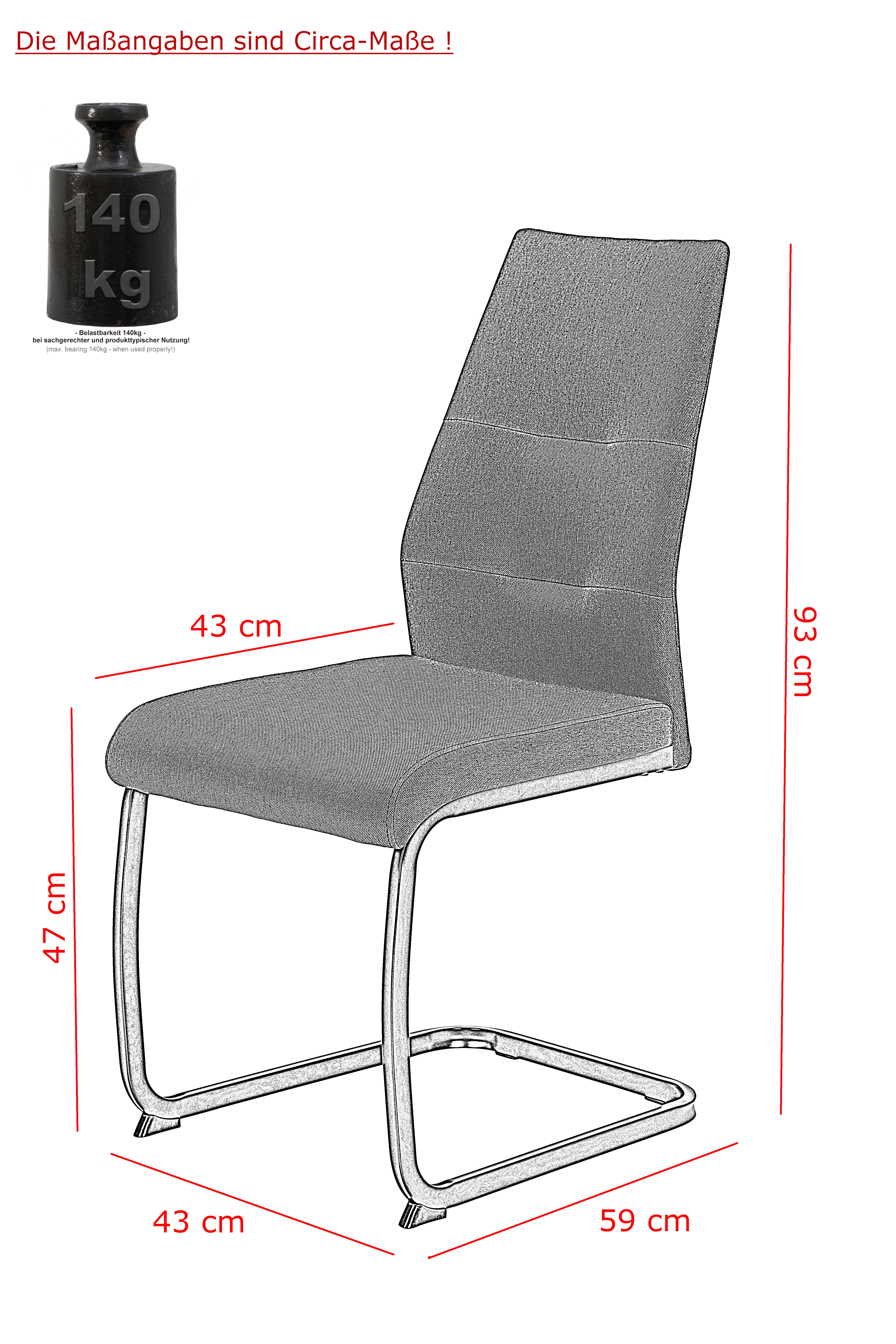 Schwingstuhl Ria 4er Set anthrazit Webst...