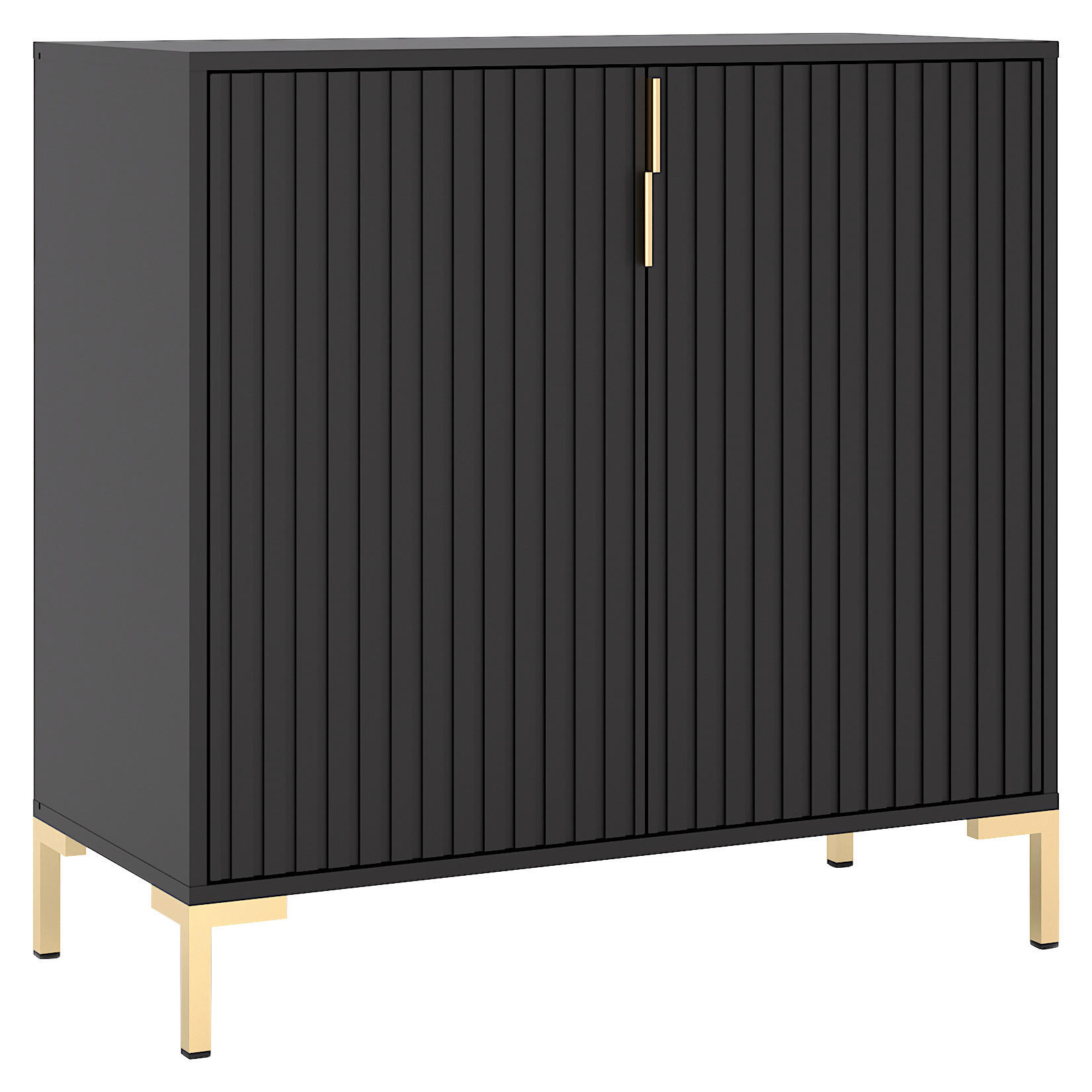 Kommode FLINN schwarz B/H/T: ca. 88,2x85,8x40 cm FLINN - schwarz (88,20/85,80/40,00cm) - WIPMEB