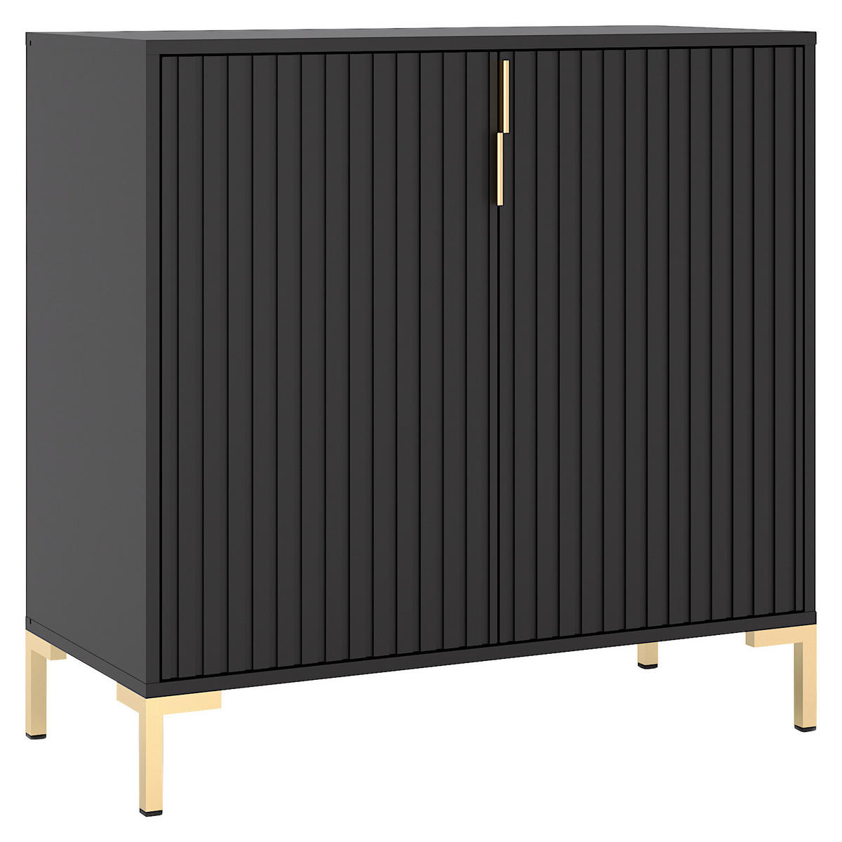 Kommode FLINN schwarz B/H/T: ca. 88,2x85,8x40 cm FLINN - schwarz (88,20/85,80/40,00cm) - WIPMEB