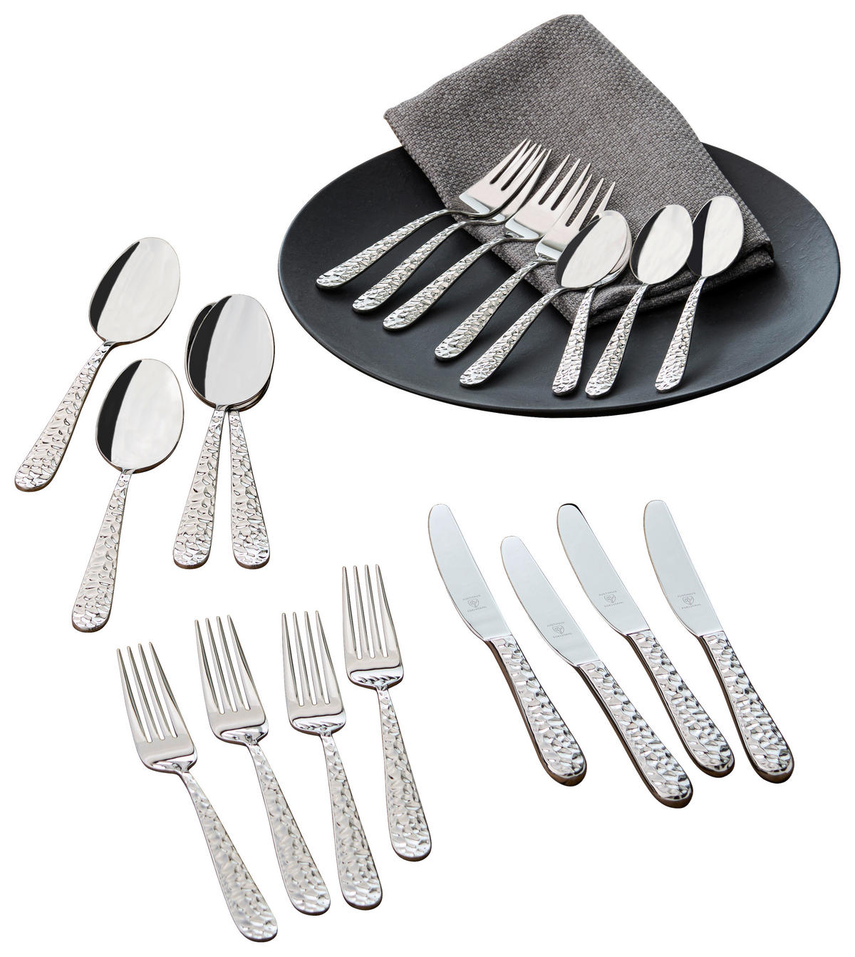 JUSTINUS Besteckset Edelstahloptik Edelstahl 20 tlg. Besteckset_Invictus_20tlg. - Edelstahloptik (25,00/16,00/5,00cm) - JUSTINUS
