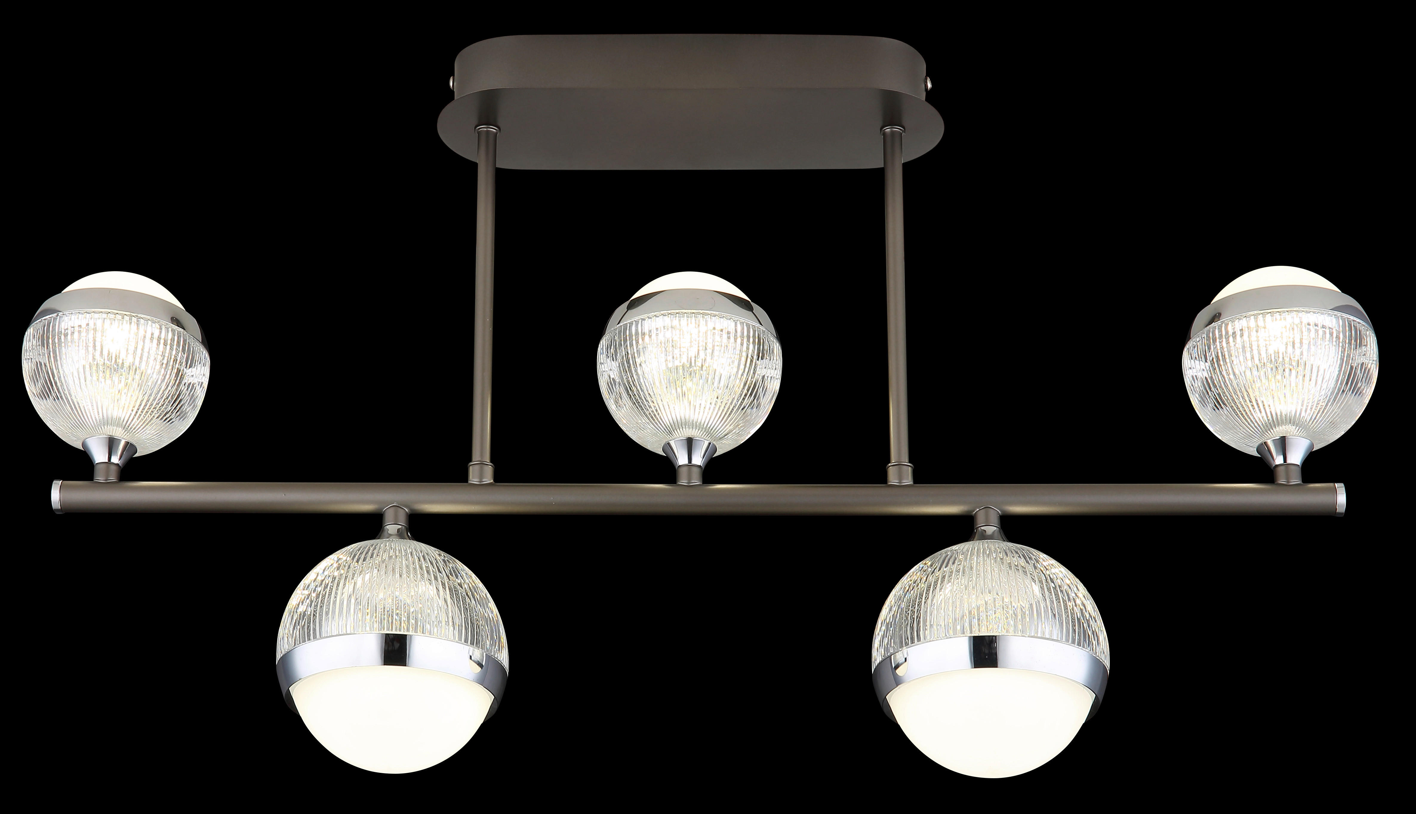 GLOBO LED-Deckenleuchte Chrom titanfarbig transparent Acryl Aluminium Metall B/H/T: ca. 11x37x65 cm UNTSY - titanfarbig/Chrom (11,00/37,00/65,00cm) - GLOBO