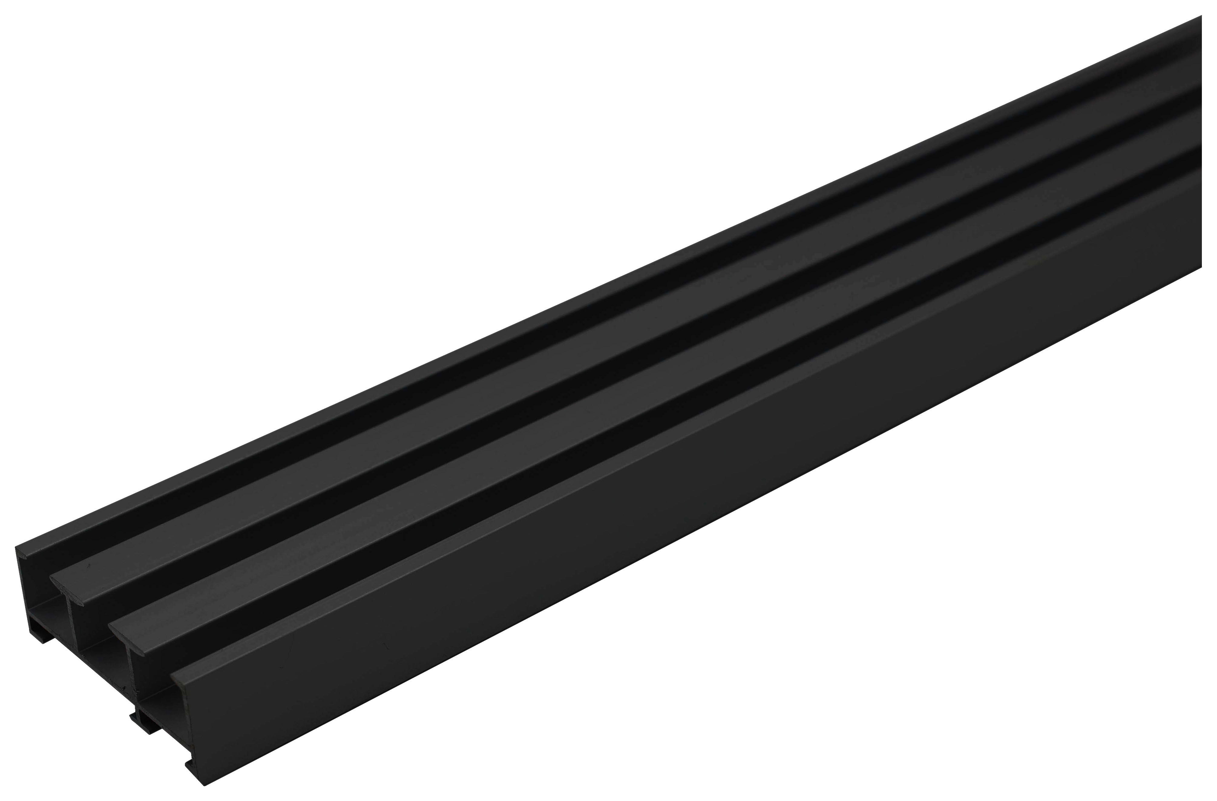 Gardinenschiene smart schwarz Metall L: ca. 160 cm 1.0 Läufe smart - schwarz (160,00cm) - ondeco