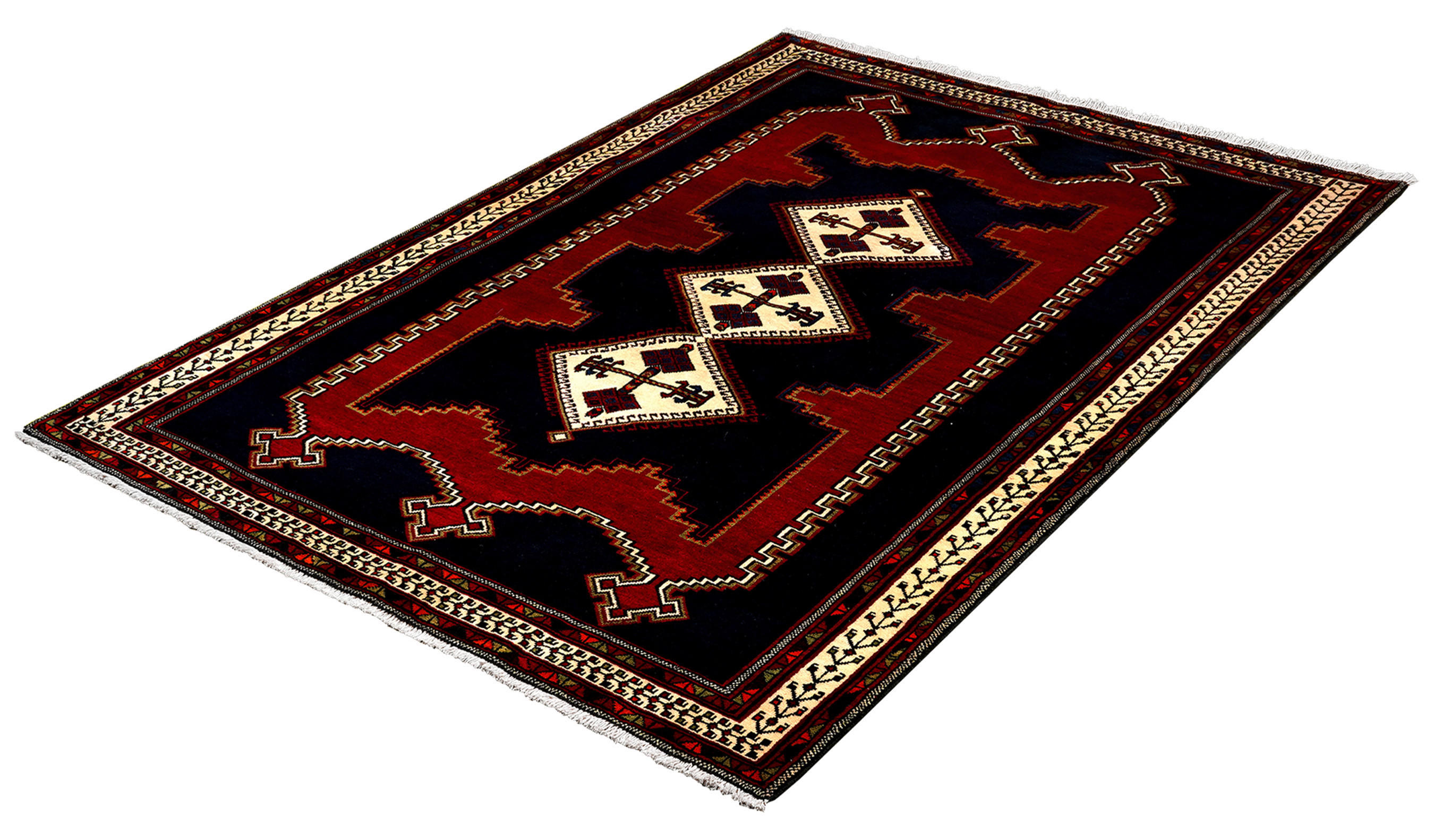 PersaTepp Teppich Afshar blau B/H/L: ca. 159x1x233 cm Afshar - blau/beige (233,00/159,00/1,00cm) - PersaTepp