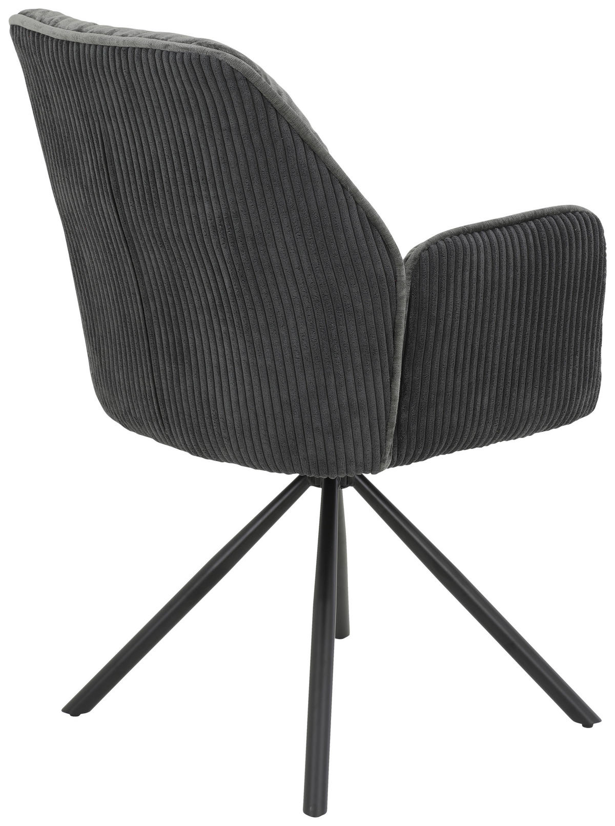Sessel Amira anthrazit Metall Samt B/H/T: ca. 56x89x61 cm Amira - anthrazit (56,00/89,00/61,00cm) - Hela