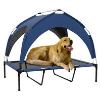 PawHut Hunde-Zubehör blau Edelstahl B/H/L: ca. 76x106x94 cm Erhöhtes_Hundebett - blau (94,00/76,00/106,00cm) - PawHut
