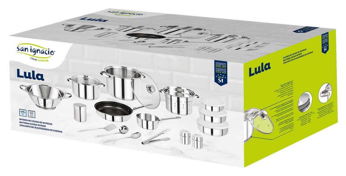 SAN IGNACIO Topfset Lula silber Edelstahl 18 tlg. Lula - silber - SAN IGNACIO