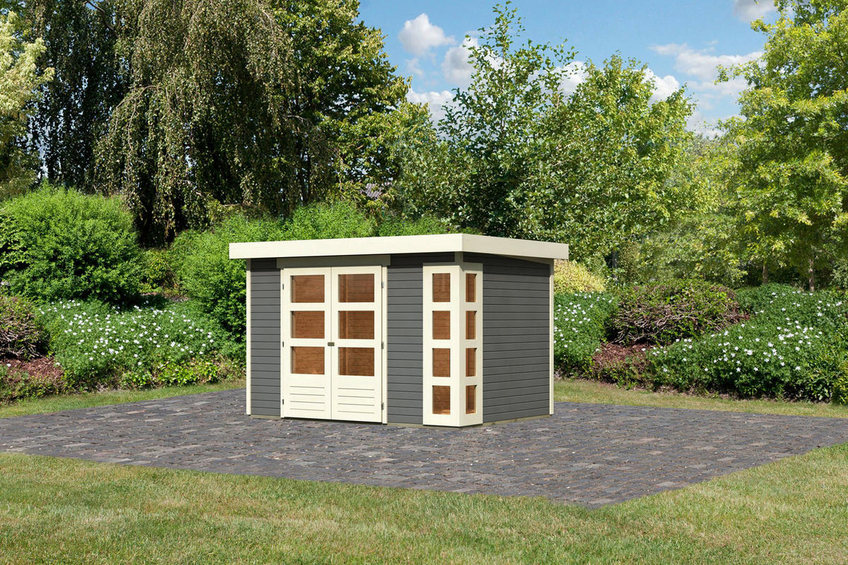 Karibu Gartenhaus Felipo 2 Terragrau B/H/T: ca. 302x217x211 cm Felipo 2 - Terragrau (302,00/217,00/211,00cm) - Karibu
