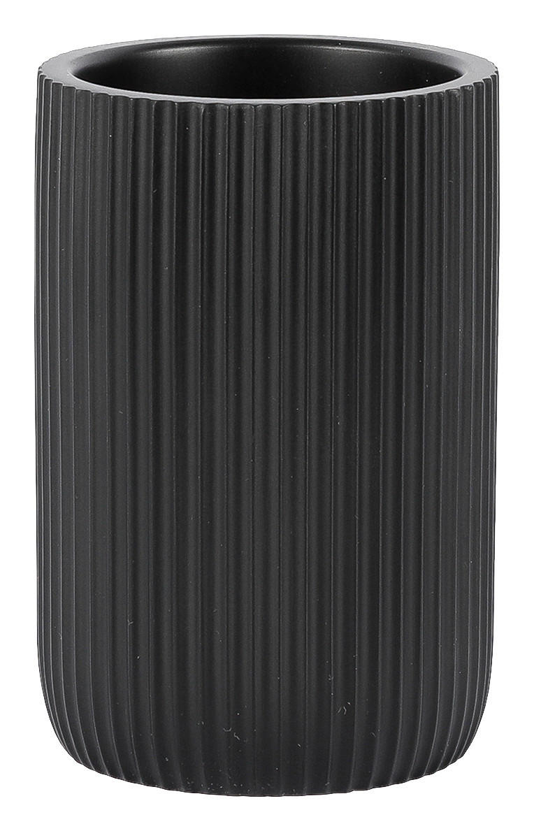 Zahnputzbecher schwarz Polyresin B/H: ca. 7,5x11,7 cm Zahnputzbecher_Samos schwarz - schwarz (7,50/11,70cm)