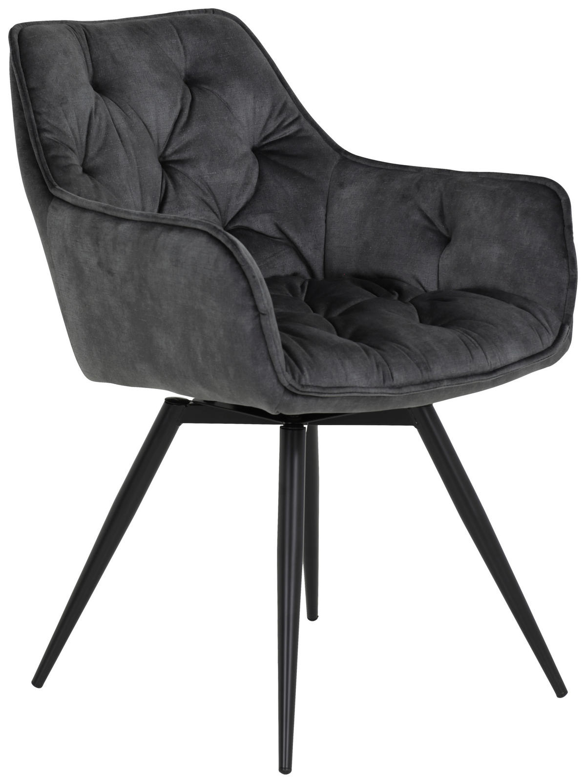 Stuhl Florentina 2er Set anthrazit Vintage Samtoptik B/H/T: ca. 49x84x63 cm Florentina 2er Set - schwarz/anthrazit (49,00/84,00/63,00cm) - Hela