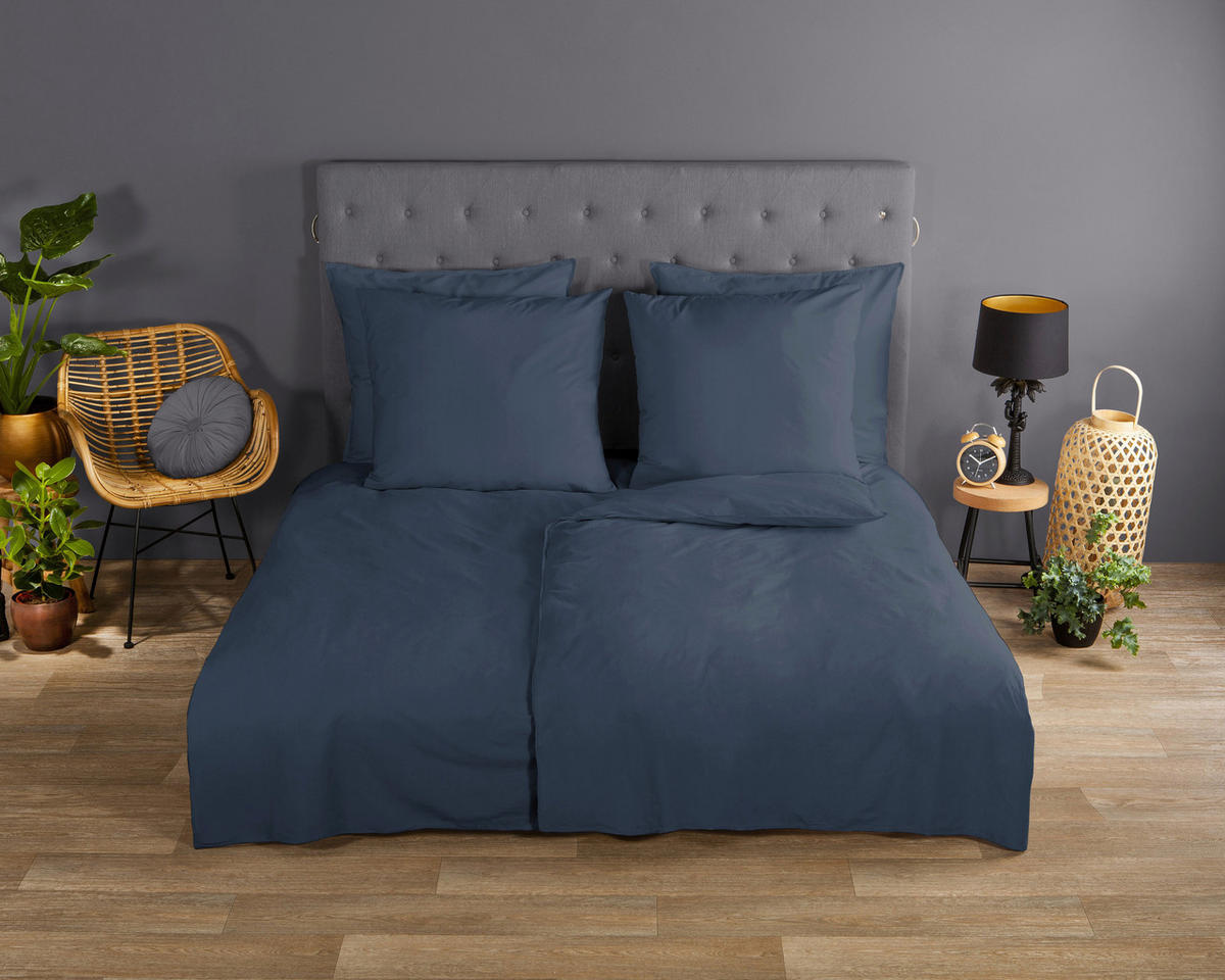 Baumwoll Bettwäsche Bettwäsche-Baumwolle_uni denim - jeans (135,00/200,00cm) - Good Morning