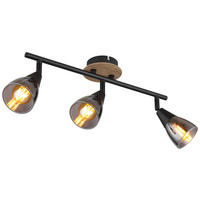 Spot Mubby 54311-3 schwarz Rauch Metall Glas B/H/L: ca. 10x20x42 cm E14 3 Brennstellen Spot_3flg.Mubby - schwarz/Rauch (42,00/10,00/20,00cm)