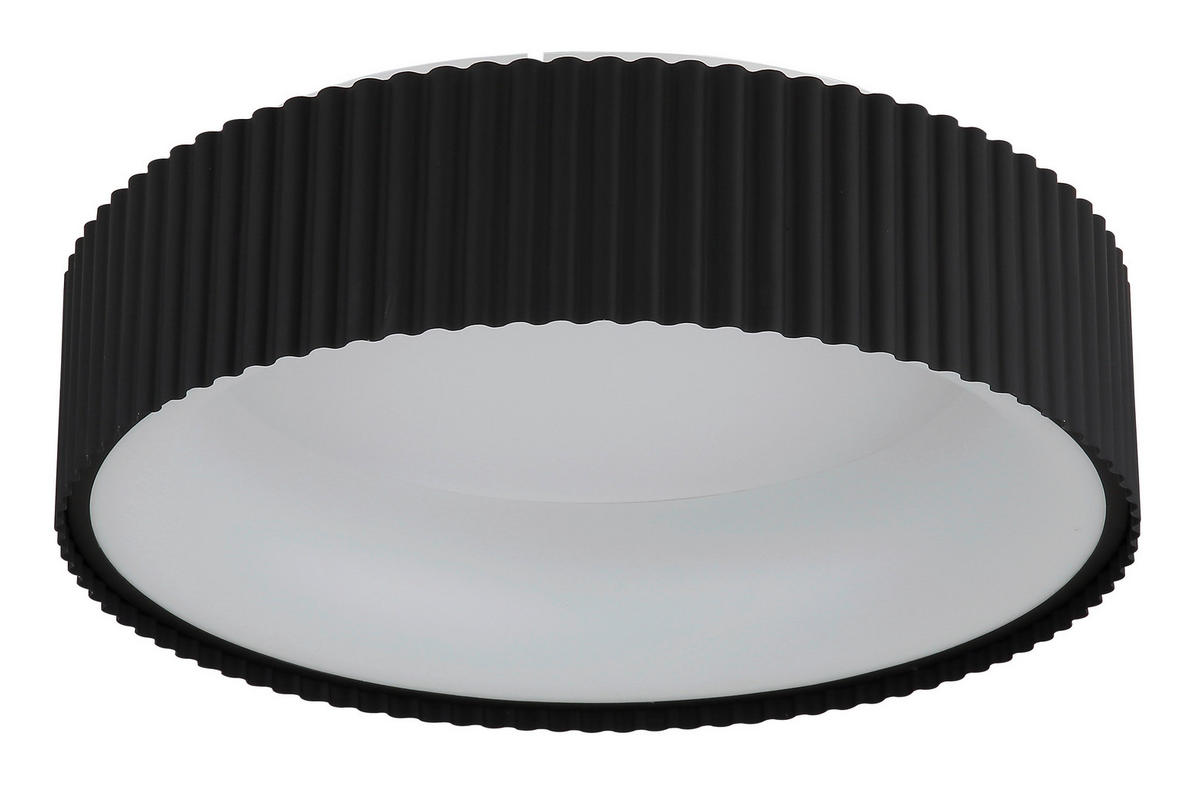 GLOBO LED-Deckenleuchte mattschwarz Opal weiß Acryl Metall H/D: ca. 13x46 cm 1 Brennstellen KEMP - weiß/Opal (46,00/13,00cm) - GLOBO