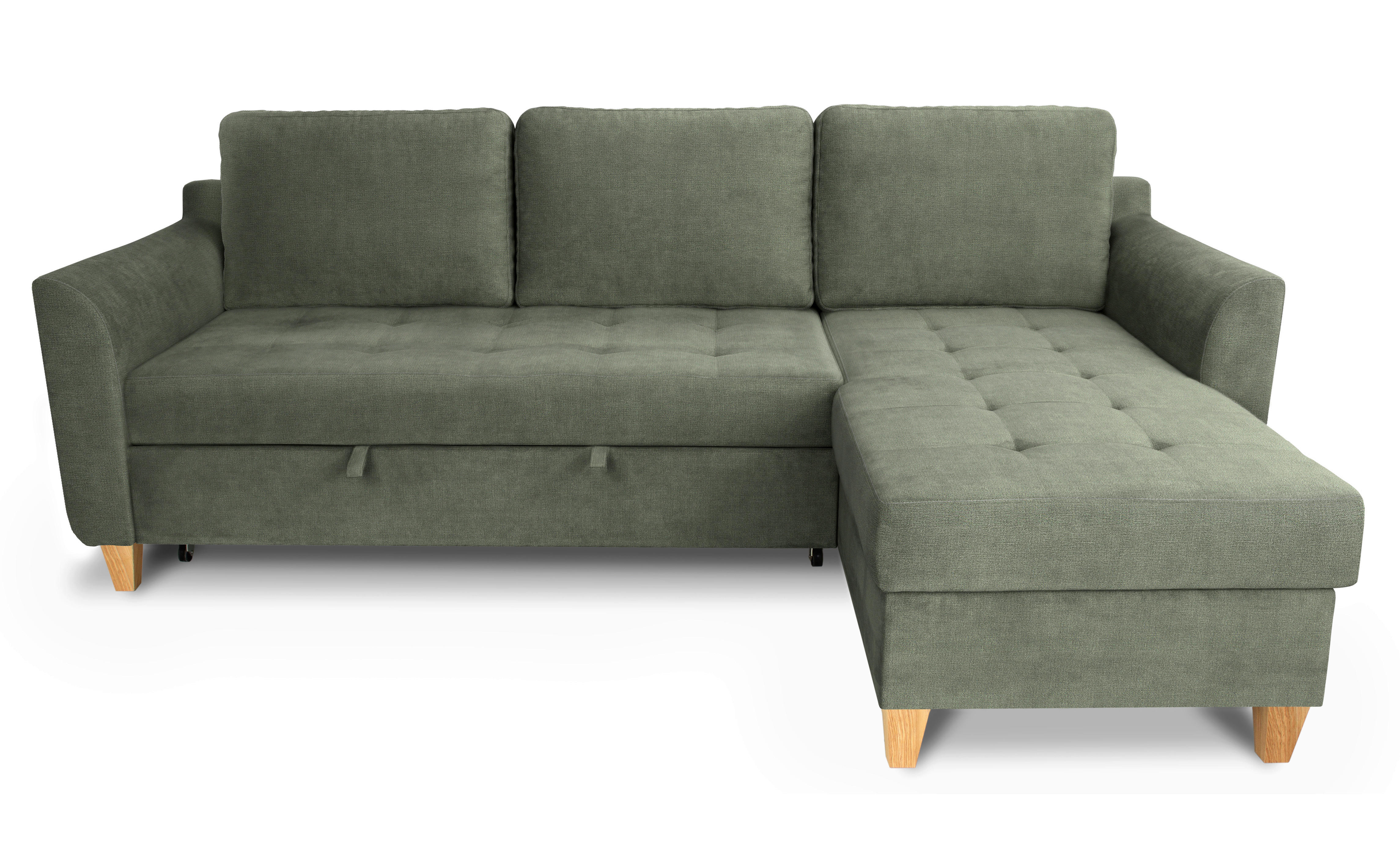 Thumbnail - Ecksofa mit Bettfunktion und Bettkasten Microfaser B/H/T: ca. 231x86x150 cm