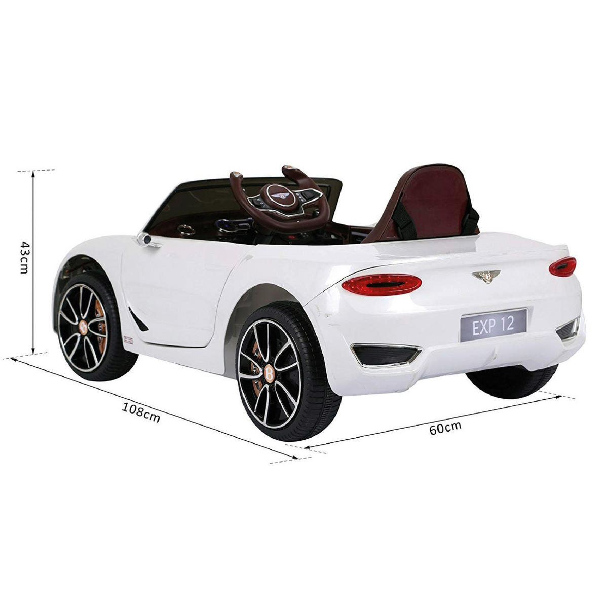HOMCOM Kinderauto Bentley Continental weiß B/H/L: ca. 60x43x108 cm Bentley Continental - weiß (108,00/60,00/43,00cm) - HOMCOM