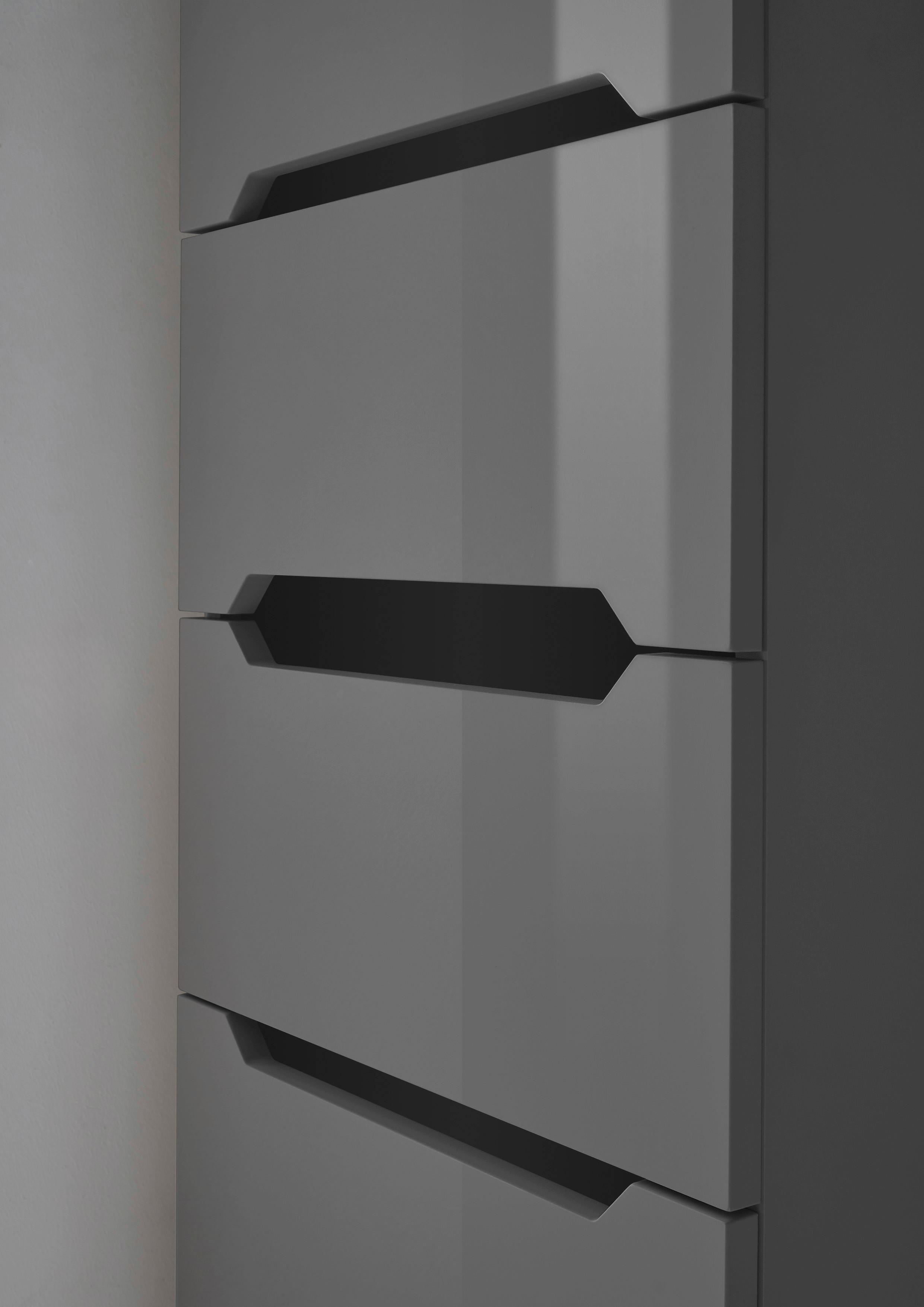 Hochschrank Ibiza anthrazit matt anthrazit Hochglanz B/H/T: ca. 40x190x30 cm Ibiza - anthrazit (40,00/190,00/30,00cm)