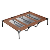 PawHut Hunde Liegeplatz braun Metall B/H/L: ca. 92x23x122 cm Hunde Liegeplatz inkl.Tragetasche - braun/schwarz (122,00/92,00/23,00cm) - PawHut