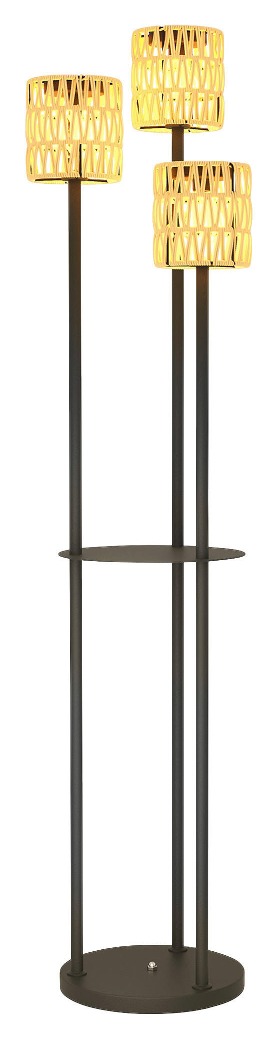 Outsunny Stehlampe gelb Rattan Stahl B/H/L: ca. 37x144x37 cm Rattan Stehlampe - gelb (37,00/37,00/144,00cm) - Outsunny