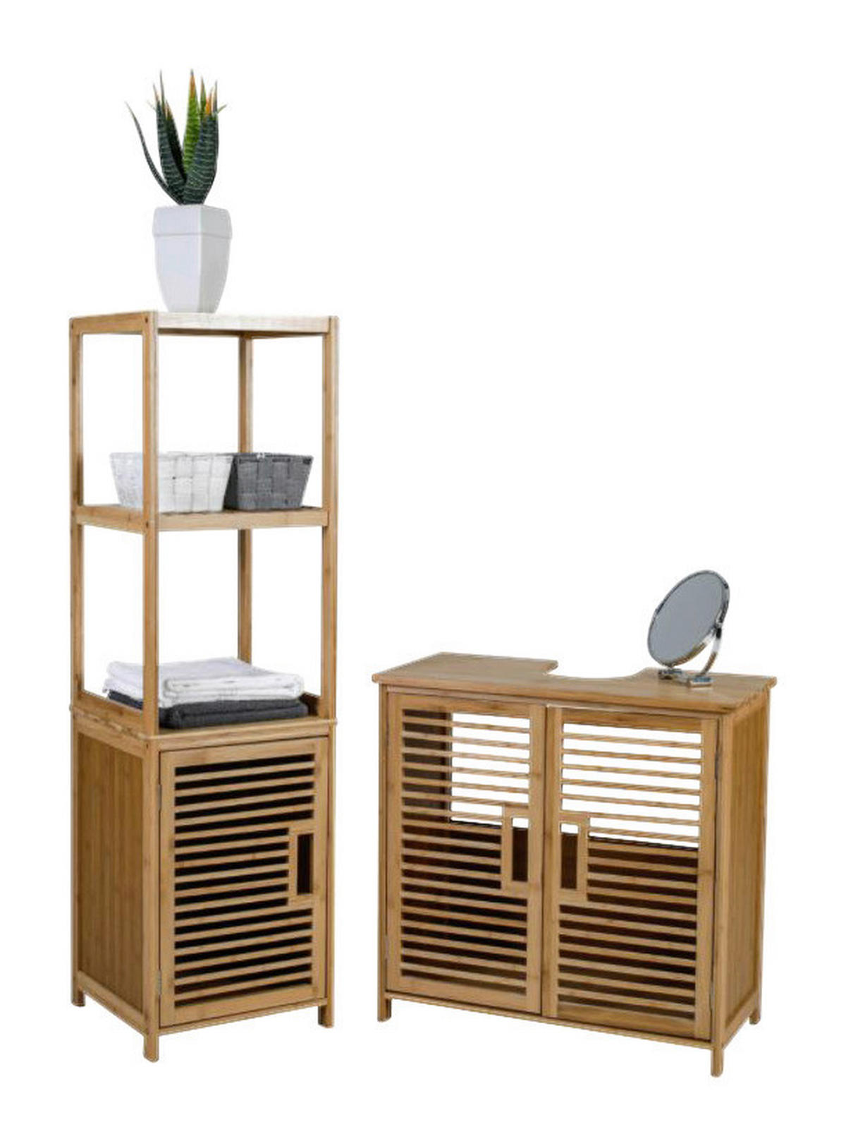 Axentia Waschbeckenunterschrank Bambus natur Bambus Bambus - natur - Axentia