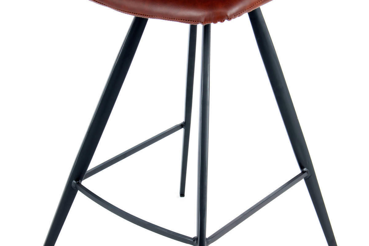 Barhocker Samantha 300 2er dunkelbraun Kunstleder B/H/T: ca. 47,5x102x56,5 cm Samantha 300 2er - dunkelbraun/schwarz (47,50/102,00/56,50cm) - 360 Living