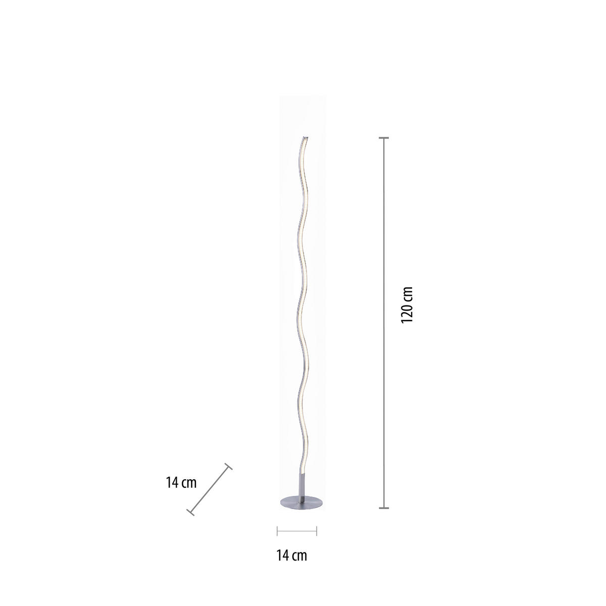 Just Light LED-Stehleuchte WAVE 15168-55 weiß stahlfarbig Metall Kunststoff B/H/T: ca. 14x120x14 cm 1 Brennstellen WAVE - weiß/stahlfarbig (14,00/120,00/14,00cm) - Just Light