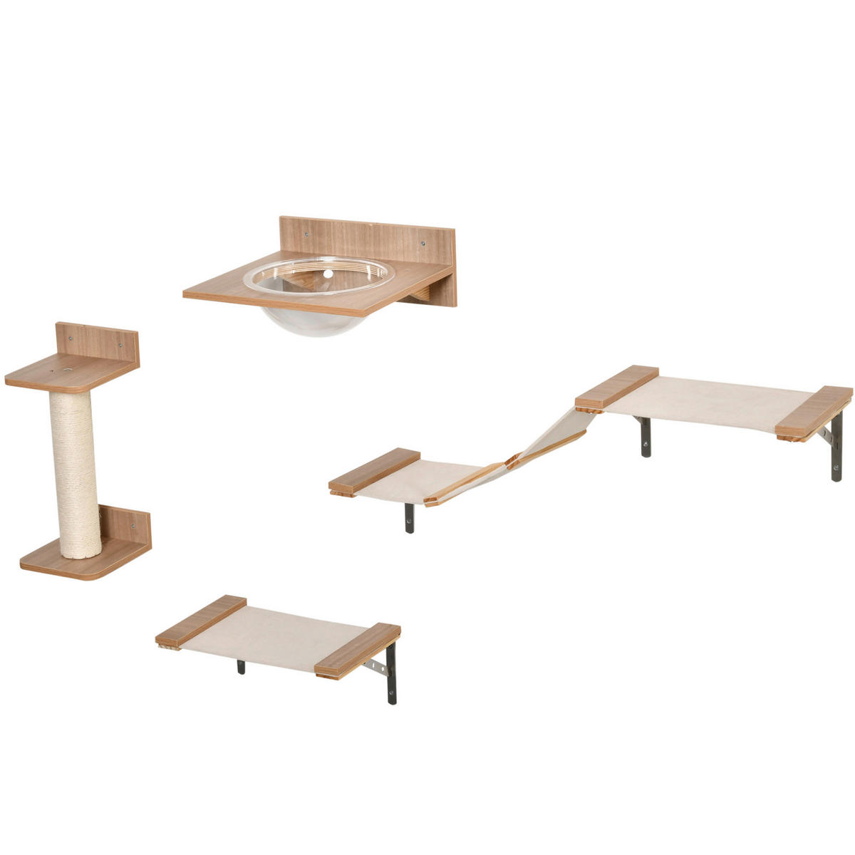 PawHut Katzen-Zubehör braun Polypropylen B/H/L: ca. 25,5x100x17,5 cm Katzenkletterwand - braun (17,50/25,50/100,00cm) - PawHut