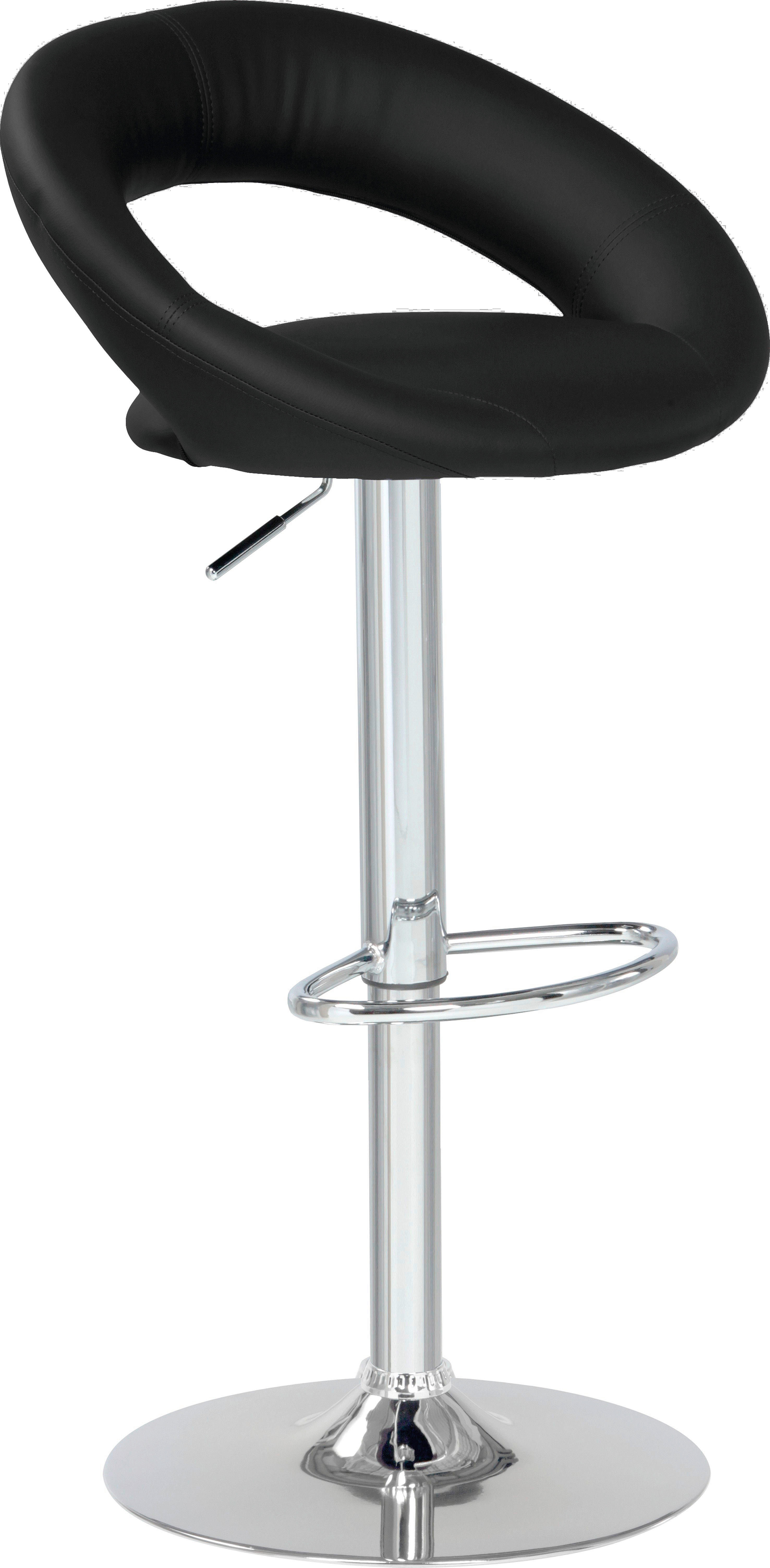 Barhocker FM-120 schwarz B/H/T: ca. 57x82x51 cm FM-120 - schwarz/Chrom (57,00/82,00/51,00cm)