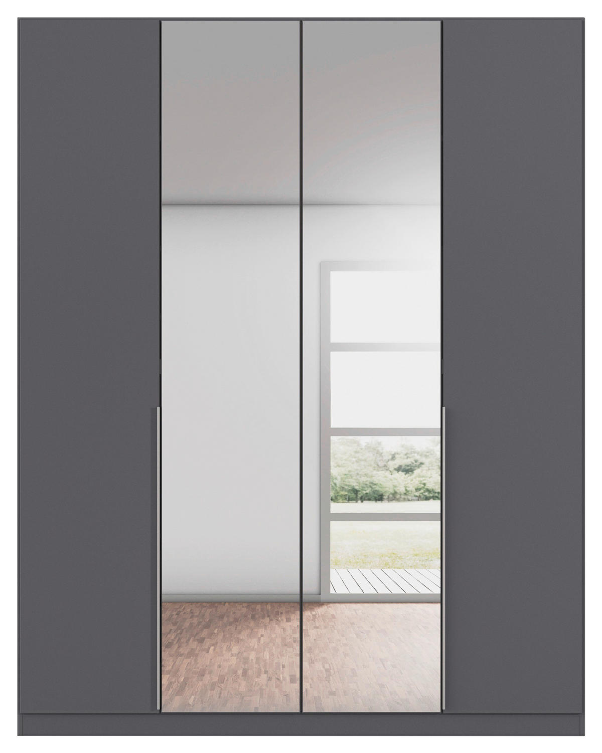 Kleiderschrank Alabama grau B/H/T: ca. 181x229x54 cm Alabama - Alu/grau (181,00/229,00/54,00cm)