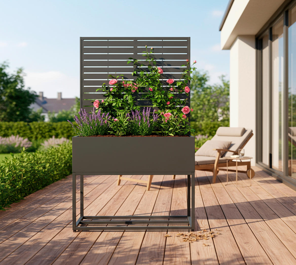 Westmann Pflanzkasten Dekora anthrazit Stahl B/H/L: ca. 90x170x40 cm Dekora - anthrazit (40,00/90,00/170,00cm) - Westmann