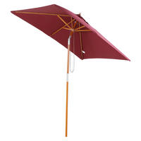 Outsunny Sonnenschirm weinrot Holz B/H/L: ca. 150x230x200 cm Sonnenschirm_knickbar - weinrot (200,00/150,00/230,00cm) - Outsunny