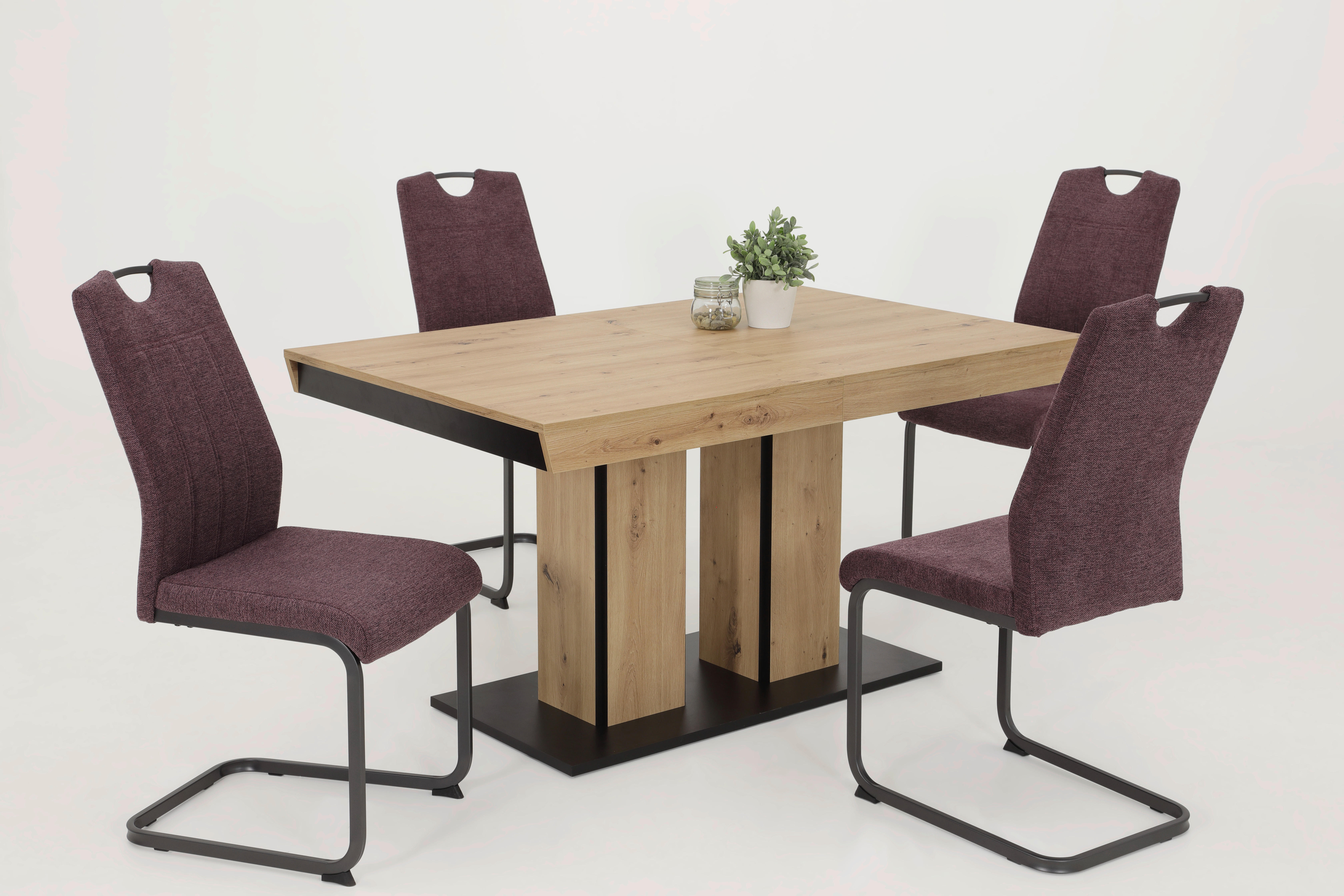 Essgruppe Britta I wilde Beere Eiche Holzwerkstoff B/H/T: ca. 220x76x90 cm Britta I - Eiche/wilde Beere (220,00/76,00/90,00cm) - Hela