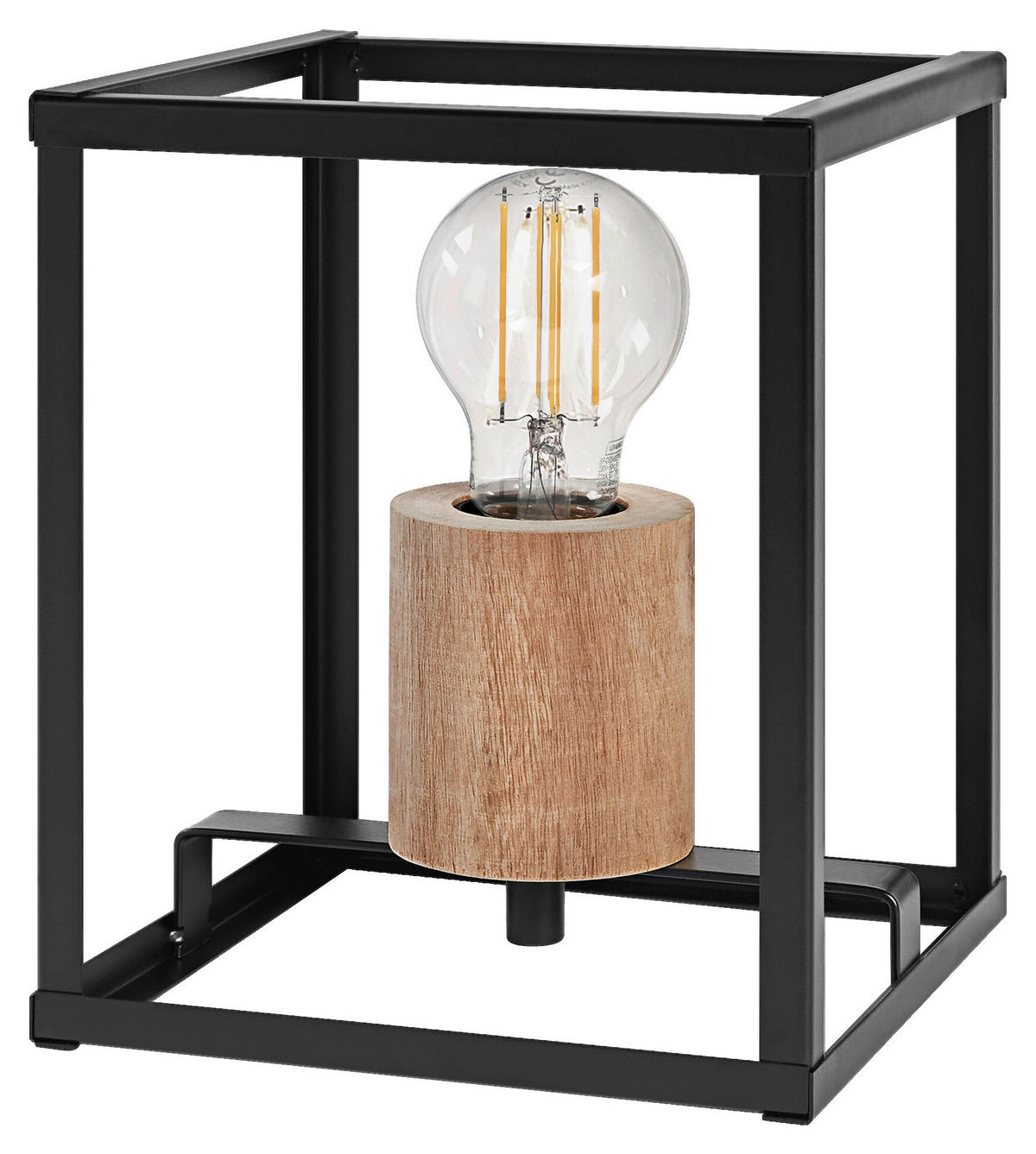 LEDVANCE Tischleuchte Nairobi 759084 schwarz Metall Holz B/H/L: ca. 17x20,3x17 cm E27 1 Brennstellen Decor Nairobi - schwarz (17,00/17,00/20,30cm) - LEDVANCE