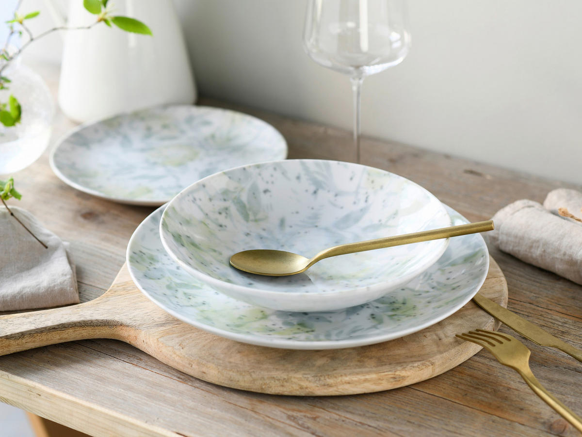 CreaTable Tafelservice Tropical - Serie Home multicolor Porzellan 12 tlg. Tropical - Serie Home - multicolor - CreaTable