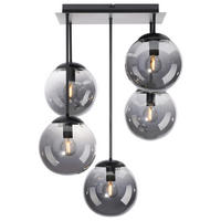 Just Light Deckenleuchte BIG WIDOW 14602-18 schwarz Rauchglas Metall B/H: ca. 39x58,5 cm E14 5 Brennstellen BIG WIDOW - schwarz (39,00/58,50cm) - Just Light