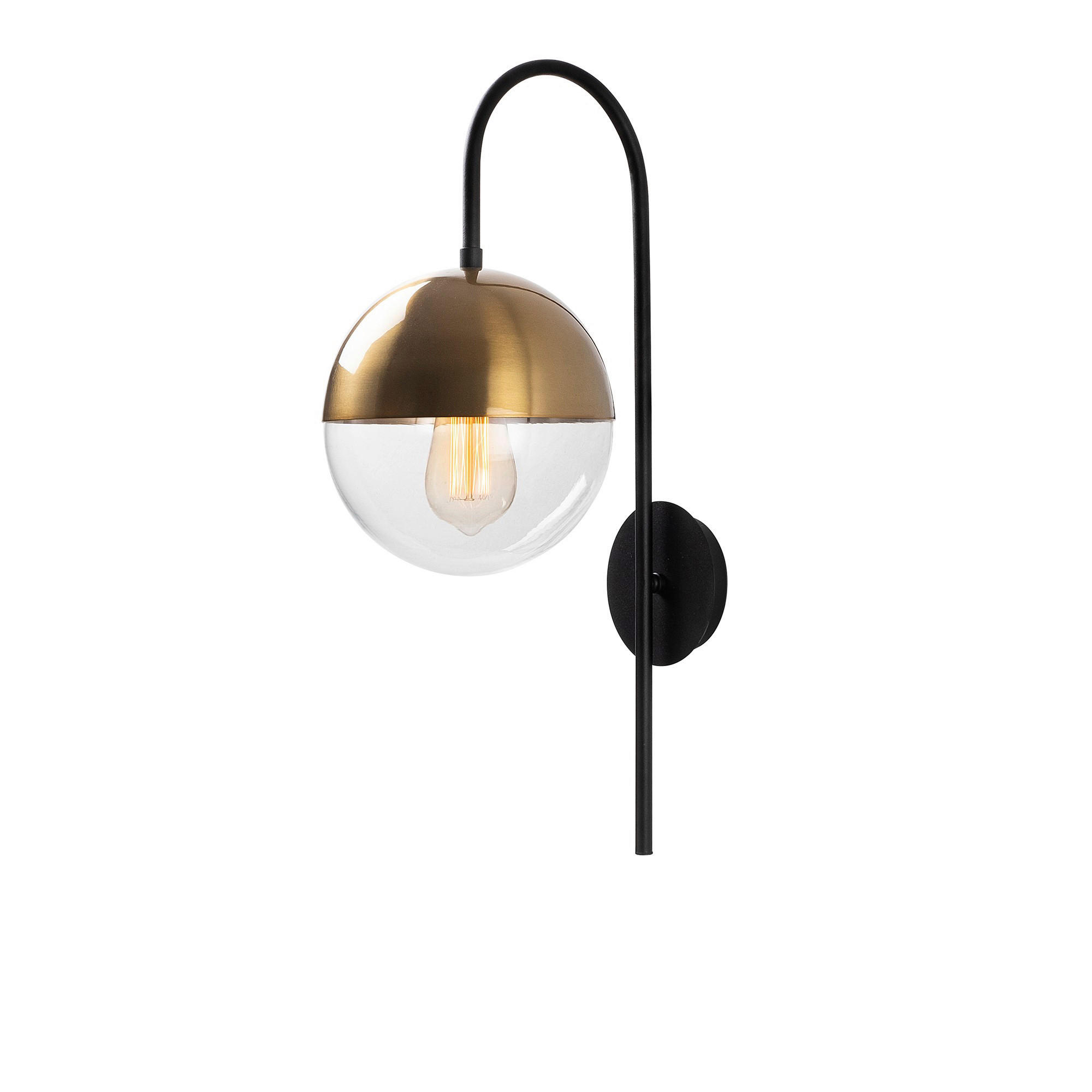 Opviq Wandleuchte Bastos bronze schwarz Metall Glas B/H/T/L/D: ca. 31x57x31x20x15 cm E27 1 Brennstellen Bastos - schwarz/bronze (20,00/31,00/57,00cm) - Opviq