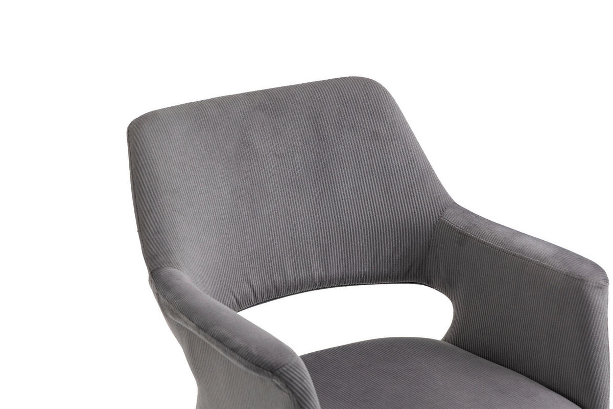Stuhl ELEONORE 2er-Set grau schwarz Stoff Metall B/H/T: ca. 57x84x61 cm ELEONORE 2er-Set - schwarz/grau (57,00/84,00/61,00cm) - byLIVING