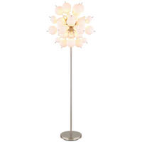 GLOBO Stehleuchte nickel matt Metall Glas H/D: ca. 155x55 cm E14 6 Brennstellen UDO - nickel matt (55,00/155,00cm) - GLOBO