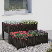 Outsunny Hochbeet B/T: ca. 80x40 cm 4-teiliges Hochbeet 845-290V02 - dunkelbraun (80,00/40,00cm) - Outsunny