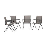 Acamp Gartenstuhl 4er-Set Alpha Tex anthrazit Aluminium B/H/T: ca. 55x86x57 cm Alpha Tex - anthrazit (55,00/86,00/57,00cm) - Acamp