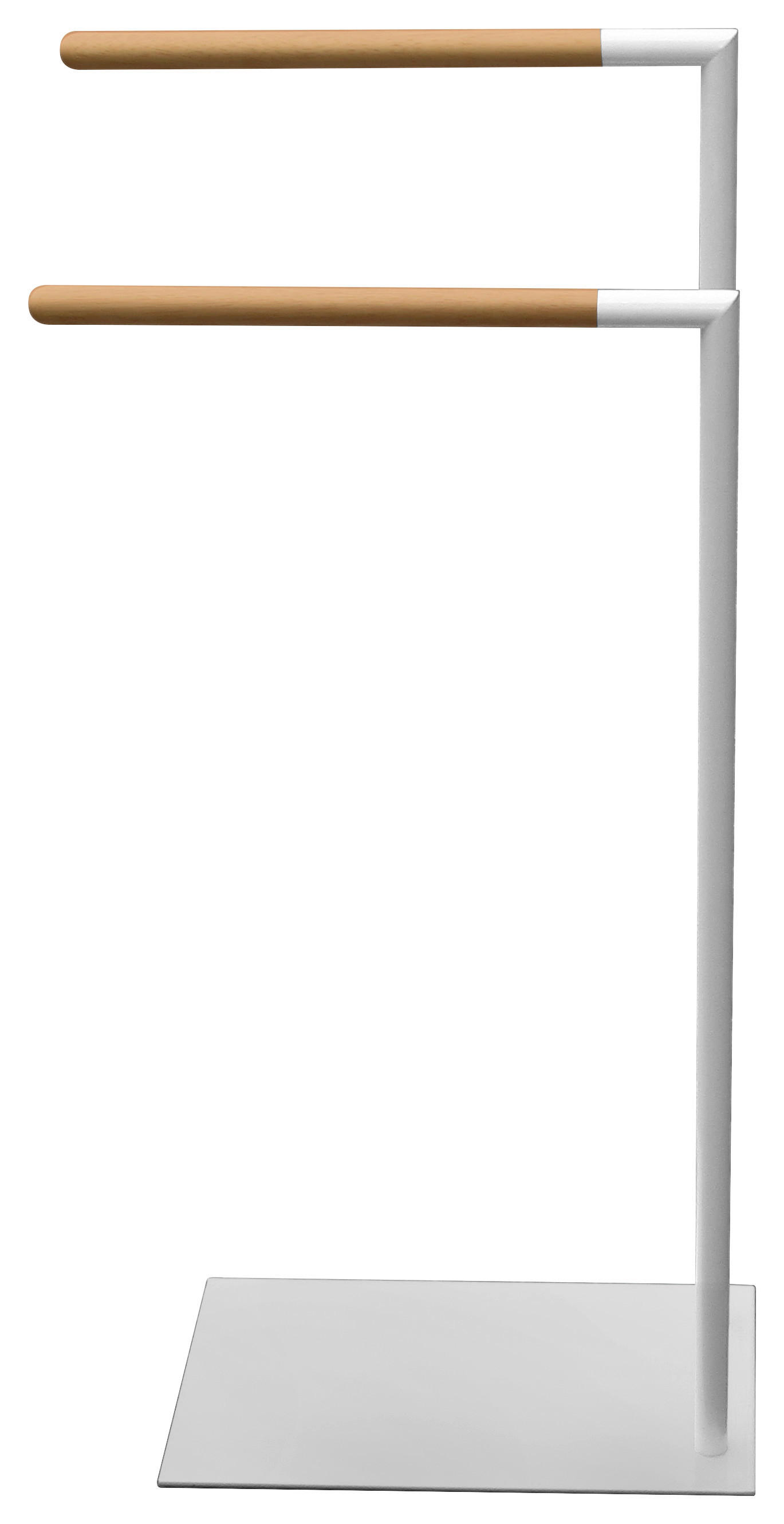 Handtuchhalter weiß braun Metall B/H/L: ca. 20x80x38 cm Stand-Handtuchhalter_Nordic_White - braun/weiß (38,00/20,00/80,00cm) - POCOline