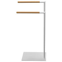 Handtuchhalter weiß braun Metall B/H/L: ca. 20x80x38 cm Stand-Handtuchhalter_Nordic_White - braun/weiß (38,00/20,00/80,00cm) - POCOline