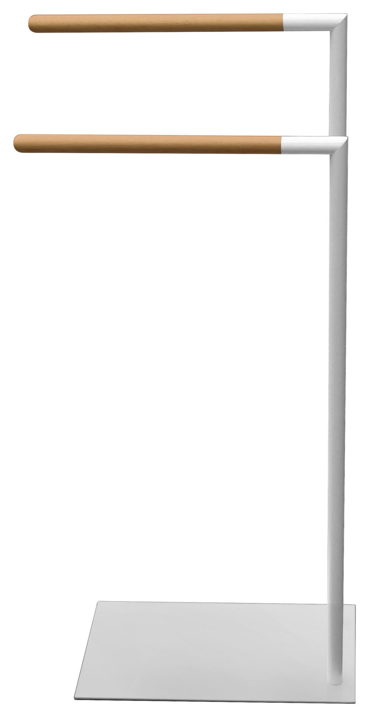 Handtuchhalter weiß braun Metall B/H/L: ca. 20x80x38 cm Stand-Handtuchhalter_Nordic_White - braun/weiß (38,00/20,00/80,00cm) - POCOline