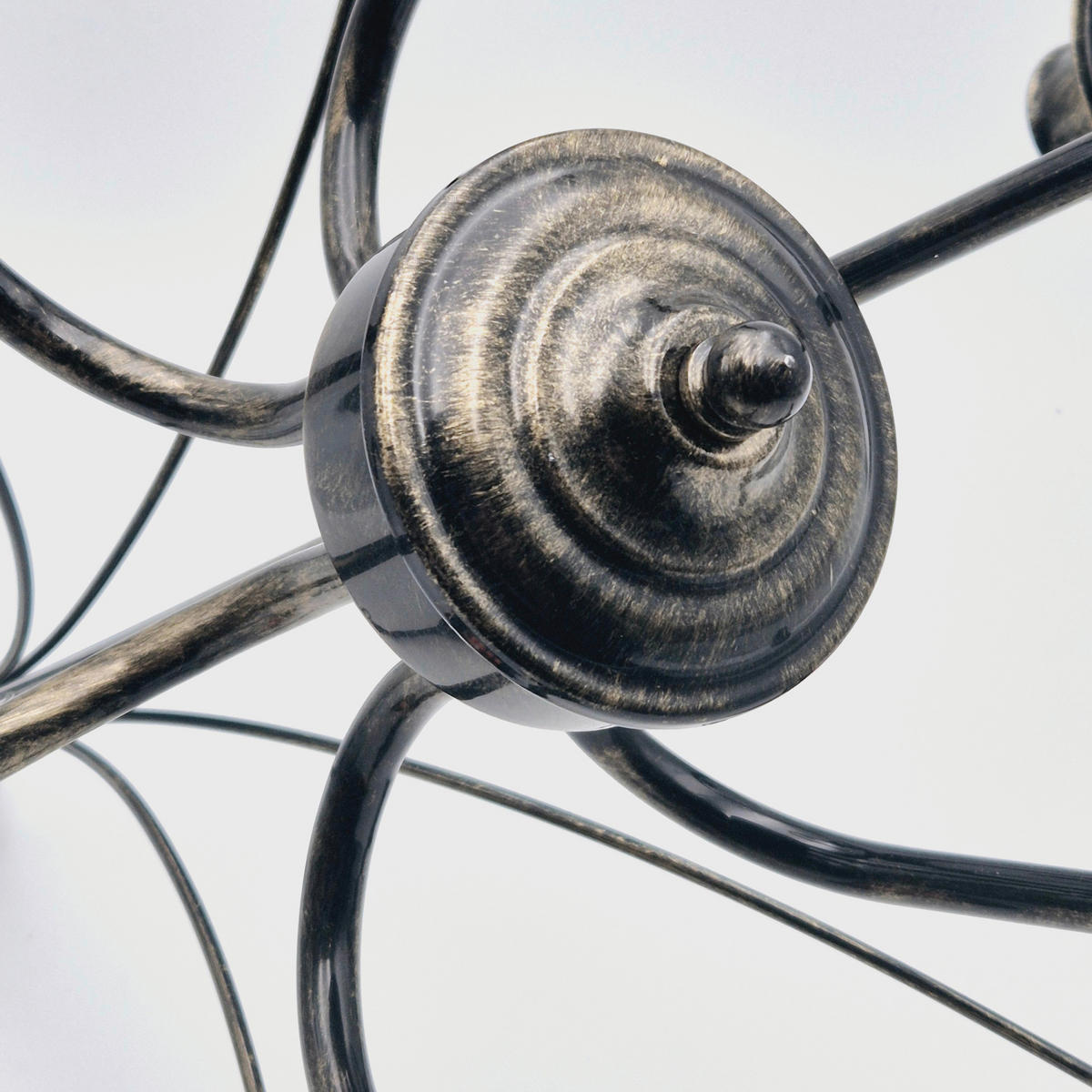 Lamkur Kronleuchter schwarz Stahl B/H/L: ca. 57x72x57 cm E14 6 Brennstellen DONATO - schwarz (57,00/57,00/72,00cm) - Lamkur