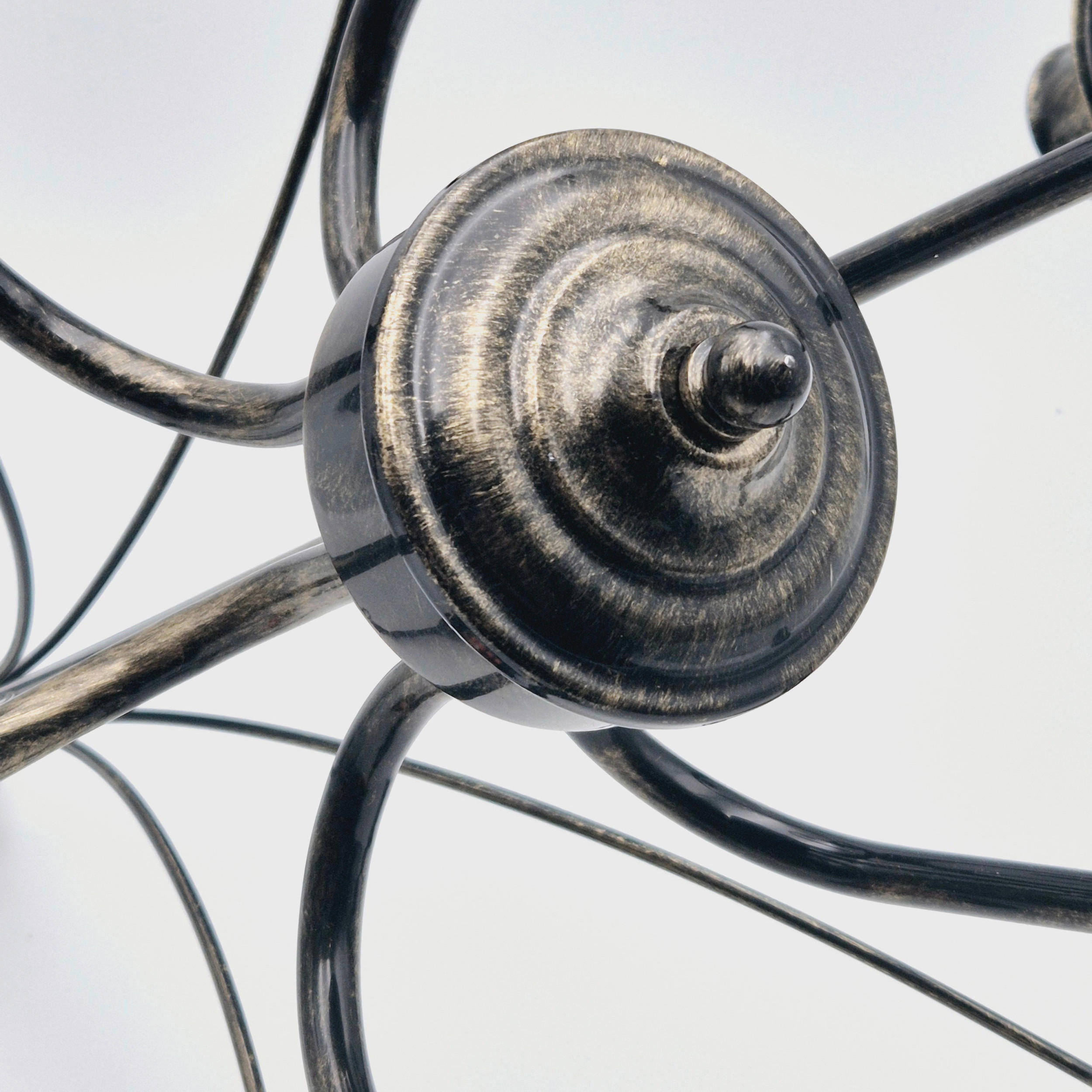 Thumbnail - Lamkur Kronleuchter schwarz Stahl B/H/L: ca. 57x72x57 cm E14 6 Brennstellen