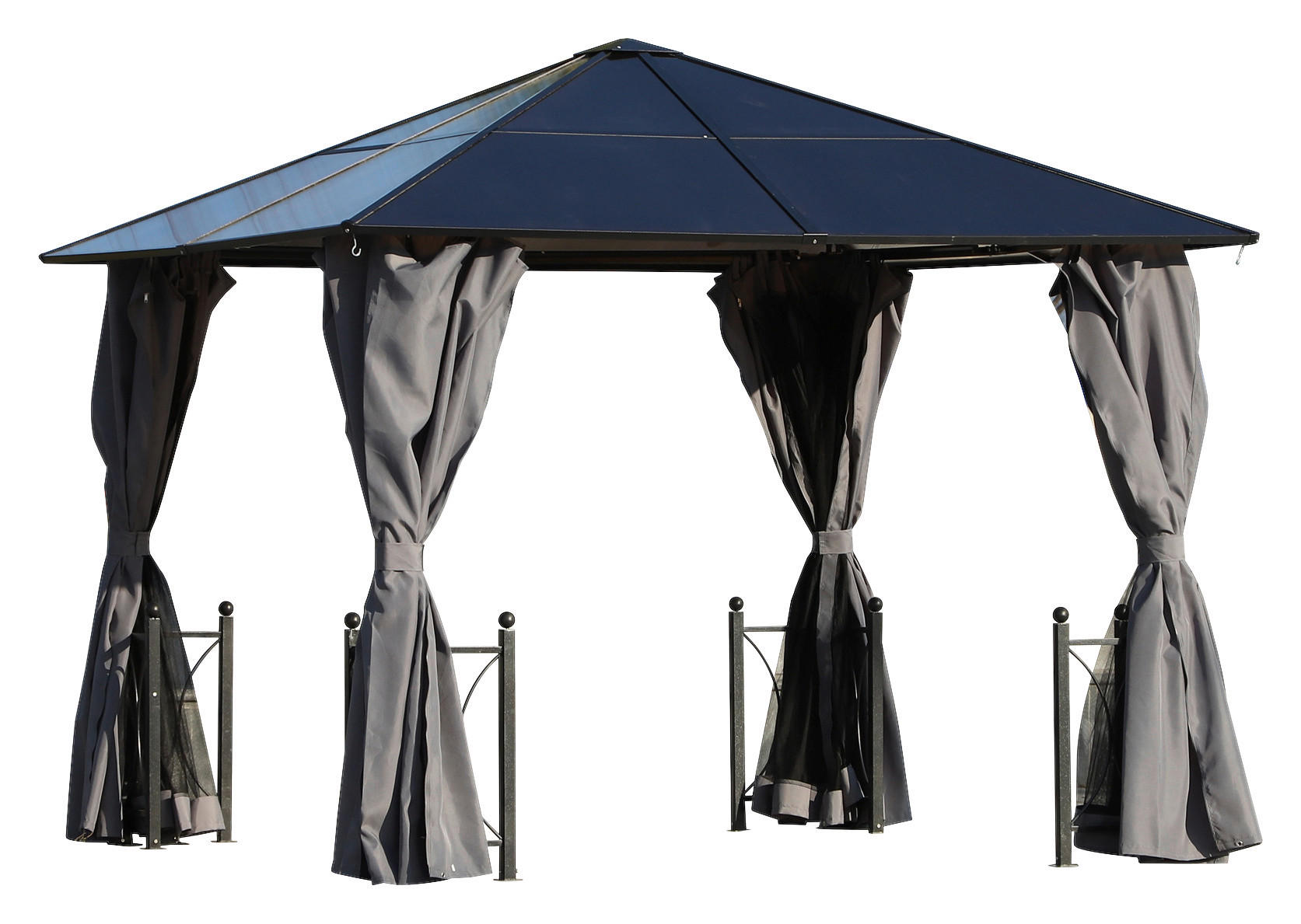 Outsunny Pavillon dunkelgrau Aluminium B/H/L: ca. 300x263x300 cm günstig online kaufen