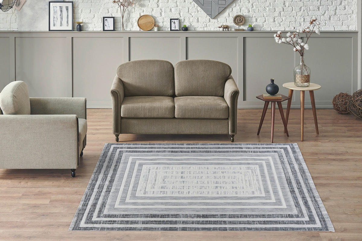 360Living Teppich Sarai grau B/L: ca. 120x170 cm Sarai - grau (120,00/170,00cm) - 360Living